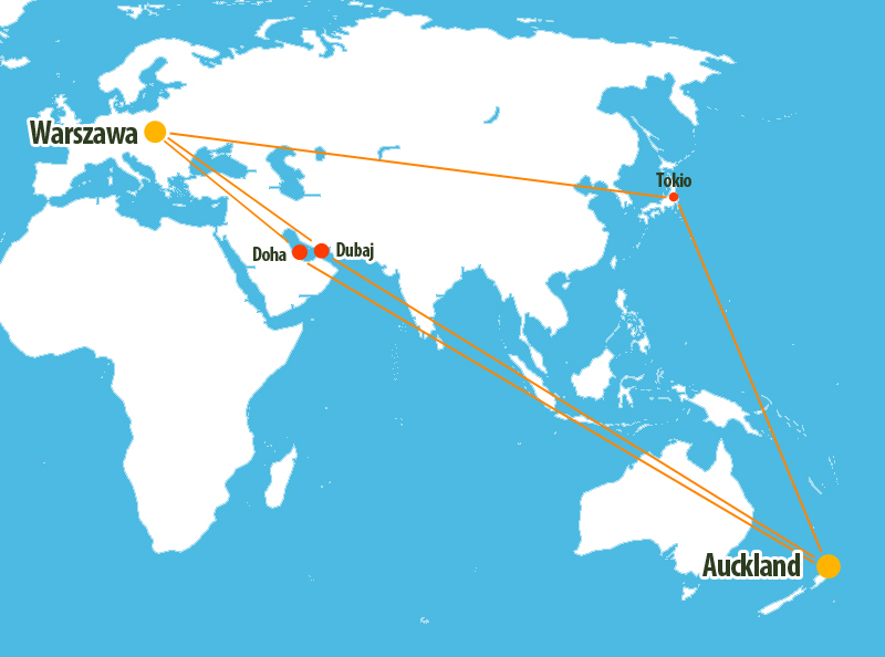 Nowa Zelandia zdjęcie: Przelot do Auckland z Warszawy przez Tokio z jedną przesiadką z LOT i Air New Zealand.